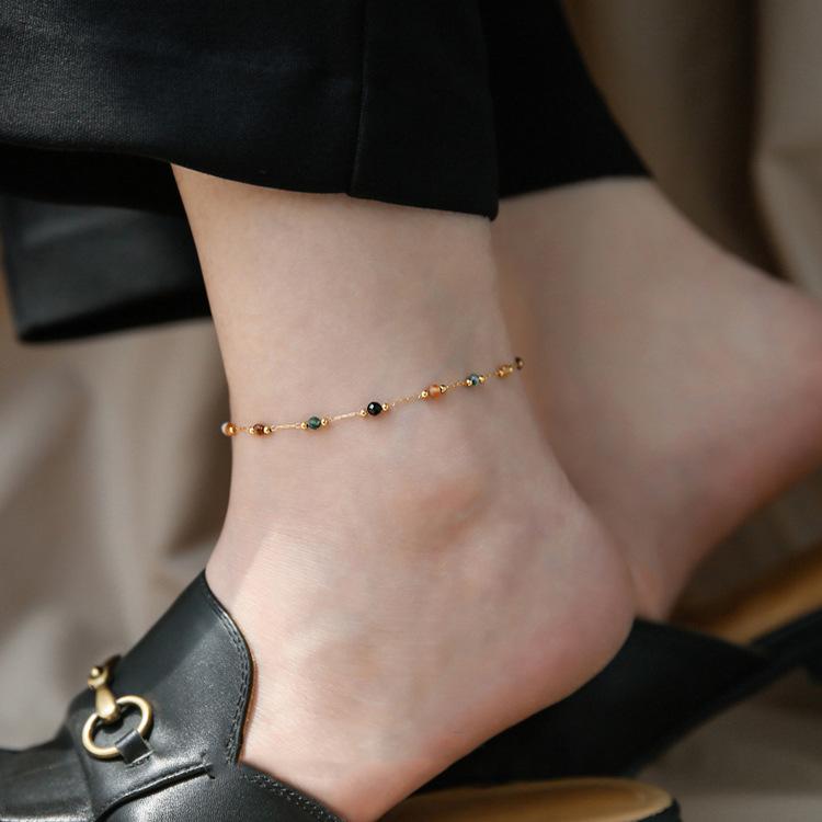 Niche High-End Natural Stone Necklace Bracelet Anklet Summer New Light Luxury Gift Temperament Banquet Jewelry Gift