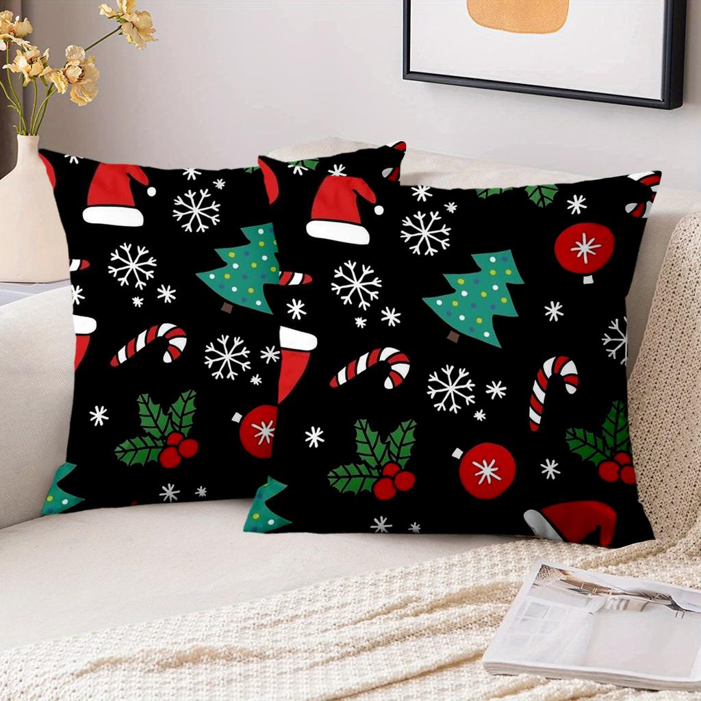 1 Pieces Christmas Pattern Decorative Throw Pillow Cushions Polyester pillowcase, sofa decorative cushion cov Headboard Pillow