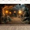 Ghostly Dark Castle Dungeon Background - Polyester Fiber Photography Background for Halloween, Parties and Eventszyc