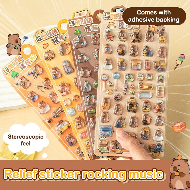 Kapibala 3Dtransparent Jelly Sticker Decorative Stickers Children'S Phone Casesdiy Toys