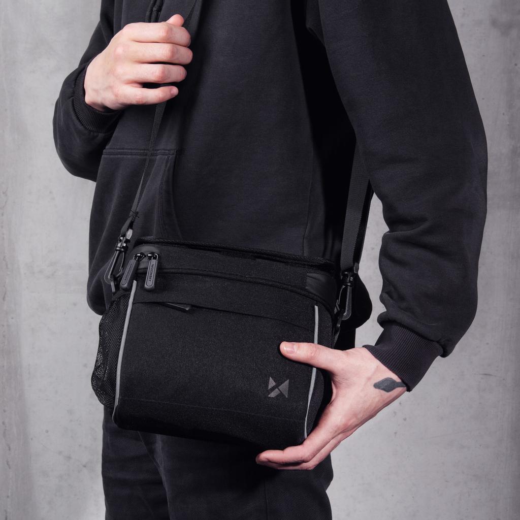 Wozinsky 4L Black Bike Handlebar & Shoulder Bag