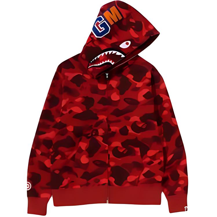 Bape Color Camo Shark Wide Fit Full Zip Double Hoodie 1K20-115-007