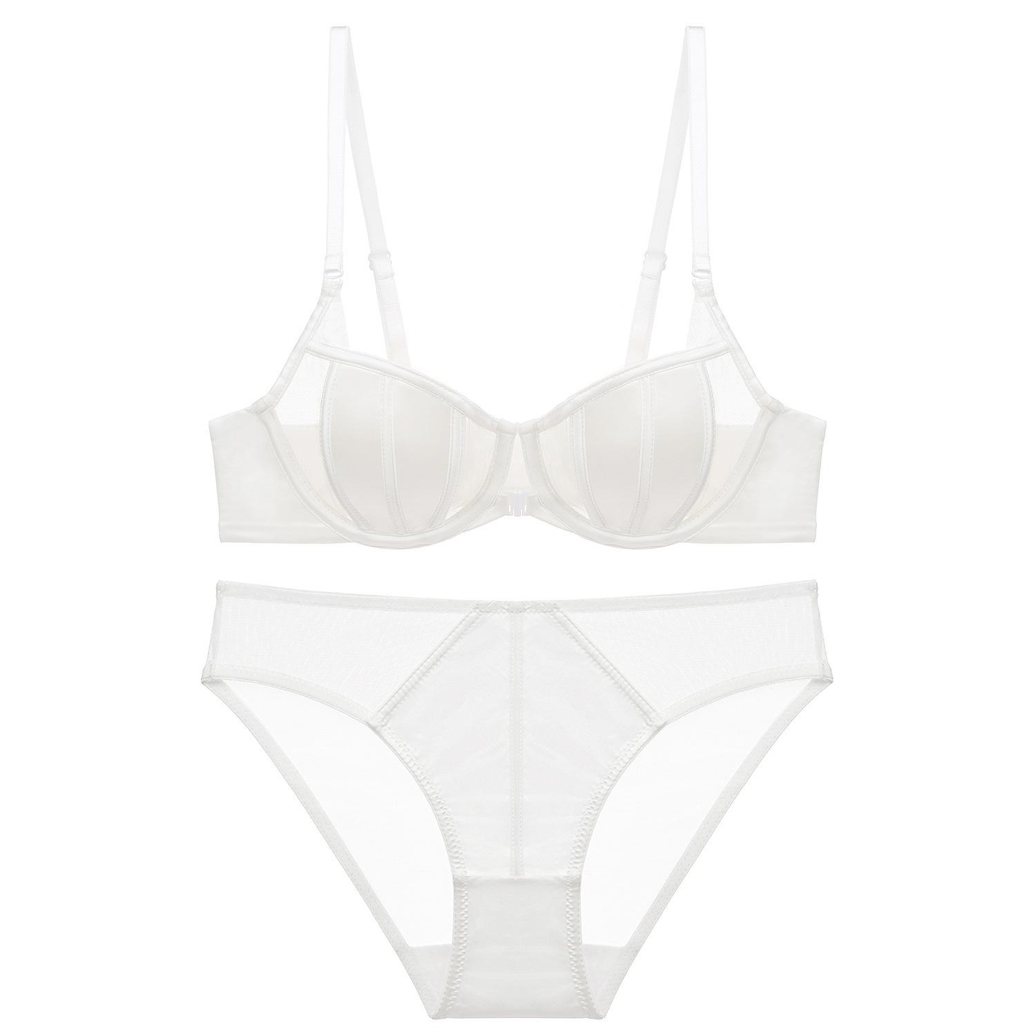 

Французское глянцевое нижнее белье женское с кроличьими ушками, передняя застежка, сексуальный бюстгальтер, тонкий хлопок, для большой груди, маленький бюстгальтер против обвисания 70A белый