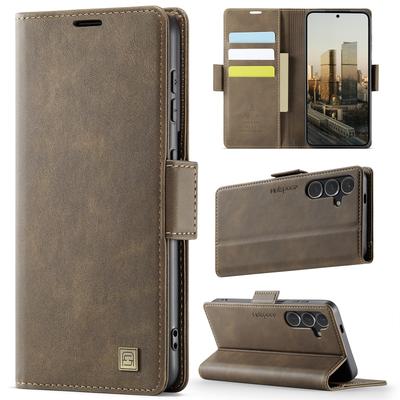 For Samsung Galaxy S23 FE Case AUTSPACE A11 RFID Blocking Retro Leather Cell Phone Wallet Cover