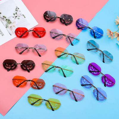 Halloween Decorations Funny Oval Halloween Party Glasses Sunglasses for Women Men Pumpkin Glasses