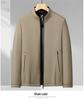 Men’s Light Luxury Double-Layer Business Casual Jacket - Stand-Up Collar, Solid Color, Suitable for Spring and Autumn