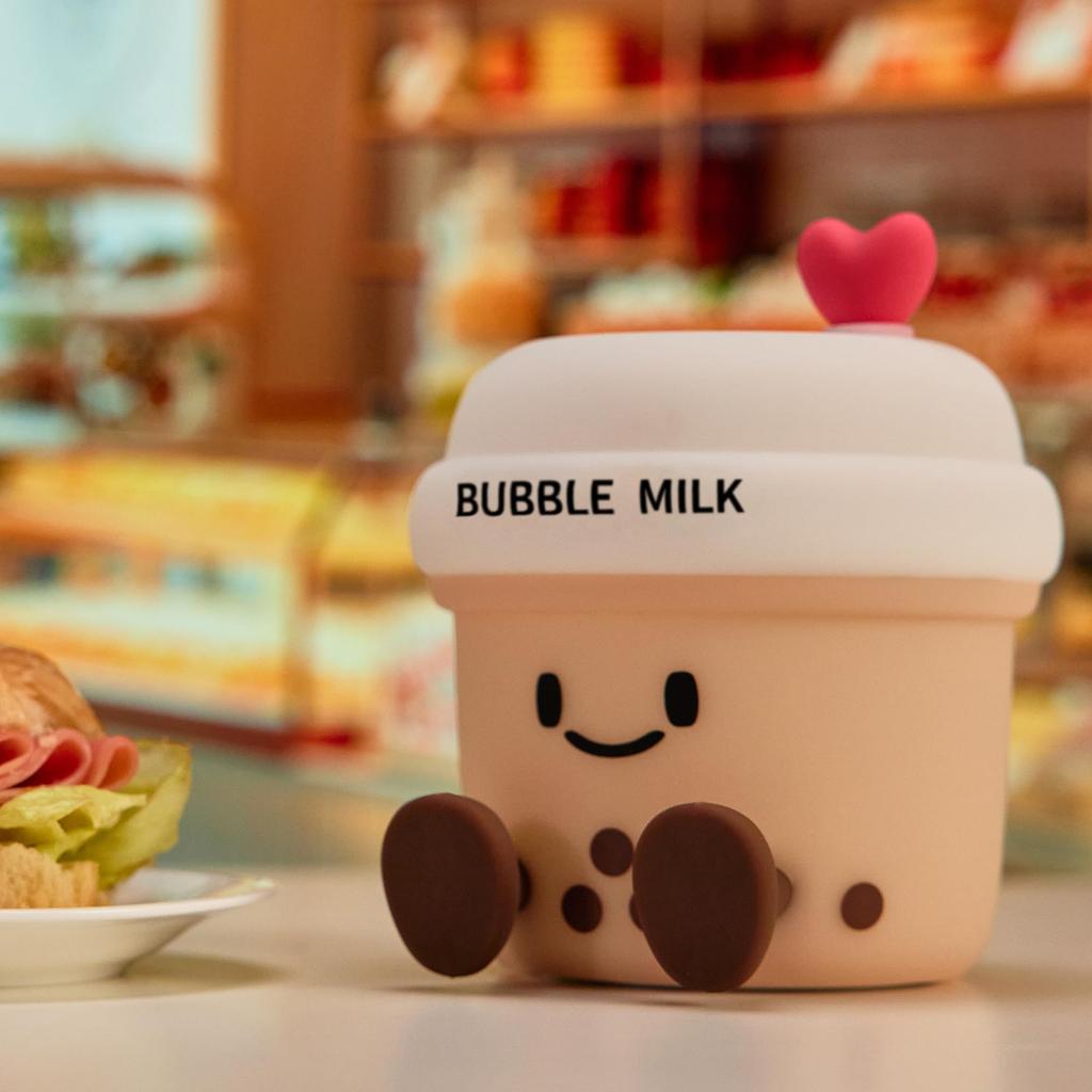 Niedliches Bubble Milk Cup Nachtlicht, 3-stufig dimmbares weiches Licht, mit Timer, wiederaufladbar, ideale Dekoration und Geschenk für Mädchen, Frauen und Kinder