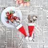 New 10PCS/Set Christmas Hat Silverware Holder Xmas Mini Red Santa Claus Cutlery Bag Party Decor Tablewear Holder Set