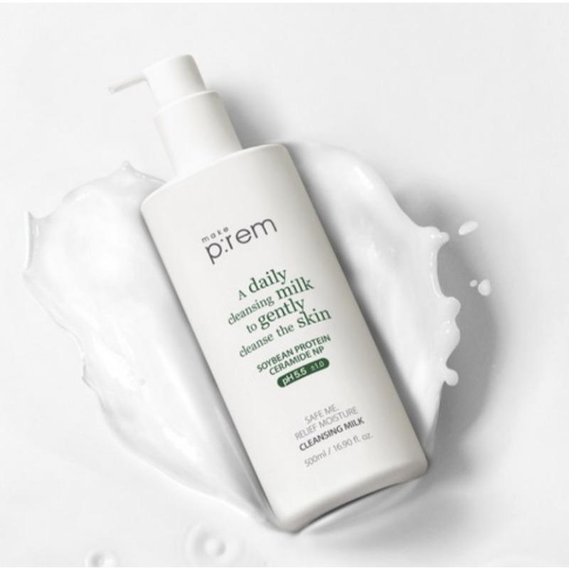 Makeprem Safe Me Relief Moisture Cleansing Milk Special Set 500ml (+Foam Cleanser 40ml × 2) 1 Set