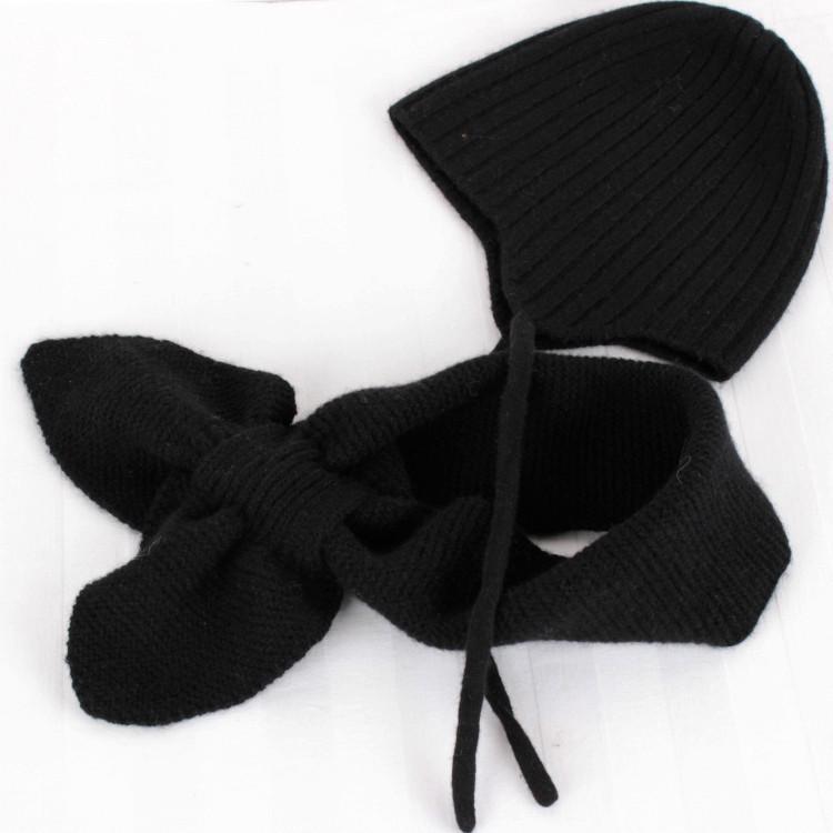 Unisex Cashmere Hat & Scarf Set for Kids (1-5 Years) - Solid Color Knit for Spring & Autumn