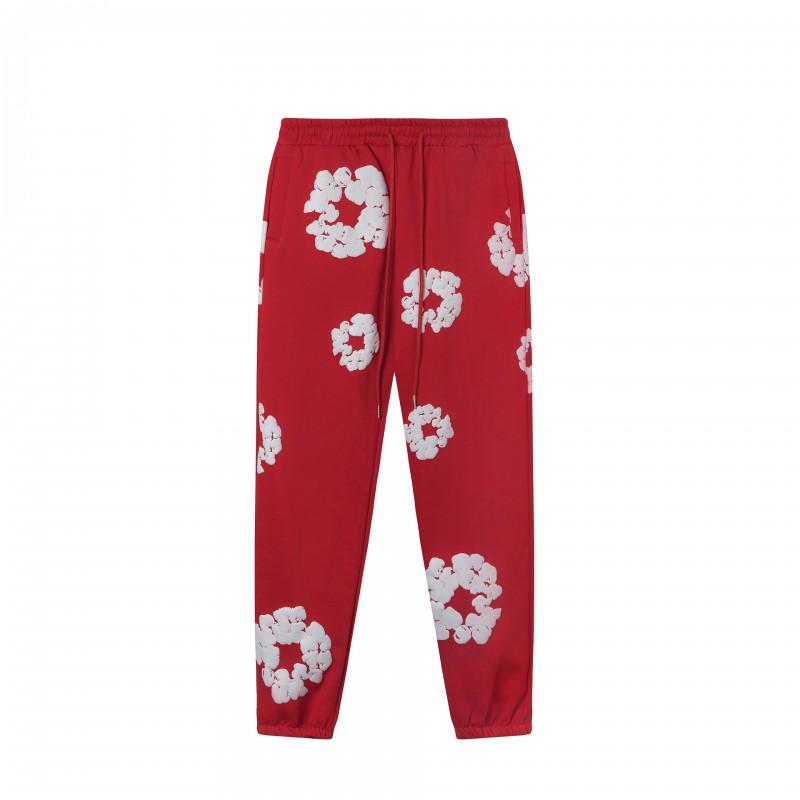 Completo Felpa con Cappuccio e Jogger Unisex Oversize con Stampa Floreale Fodera Calda in Pile Streetwear Invernale