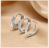 3 Pcs Gold Plated Hoop Set Earrings Zirconia Huggies Chunky Oval Stackable Women Hypoallergenic Helix Multiple Piercings