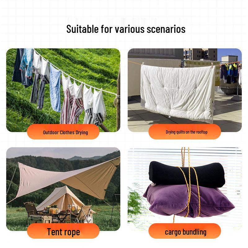 Multicolor Nylon Woven Rope for Camping, Tent Setup, and DIY Decorations