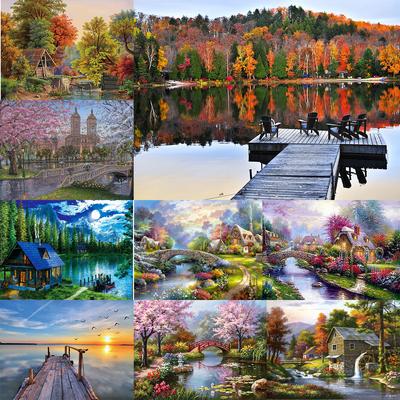 5D Diamantmalerei DIY Gebäude-Serie Voll Diamant Handgefertigt Diamantbestickt Mosaikmuster Heim Schlafzimmer Dekoration Geschenk