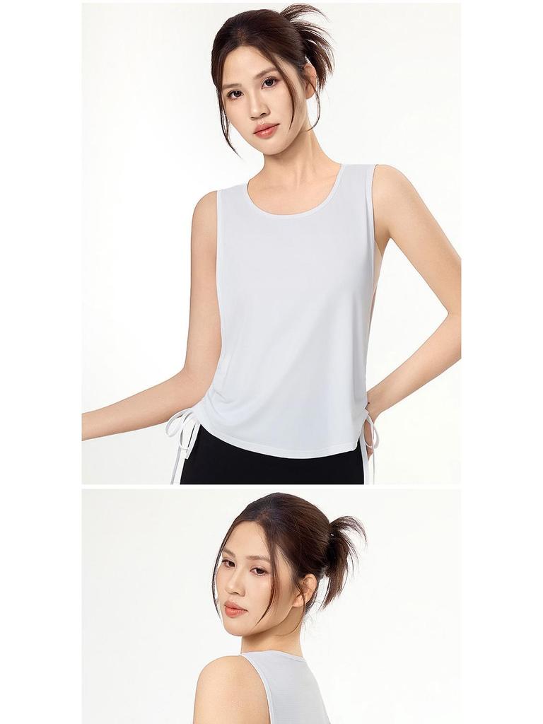 Women's Spring Summer Yoga Running Mesh Tank Top - Quick-Drying, Sleeveless, Loose Fit