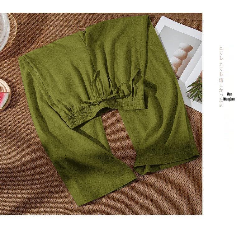 Plus Size Women's High-Waisted Ice Silk Harem Pants - Breathable, Slimming, Wide-Leg, Nine-Point Length