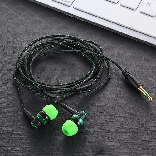 1 écouteur filaire stéréo intra-auriculaire 3,5 mm en nylon tissé, câble pour écouteurs, casque pour ordinateur portable, smartphone, cadeaux