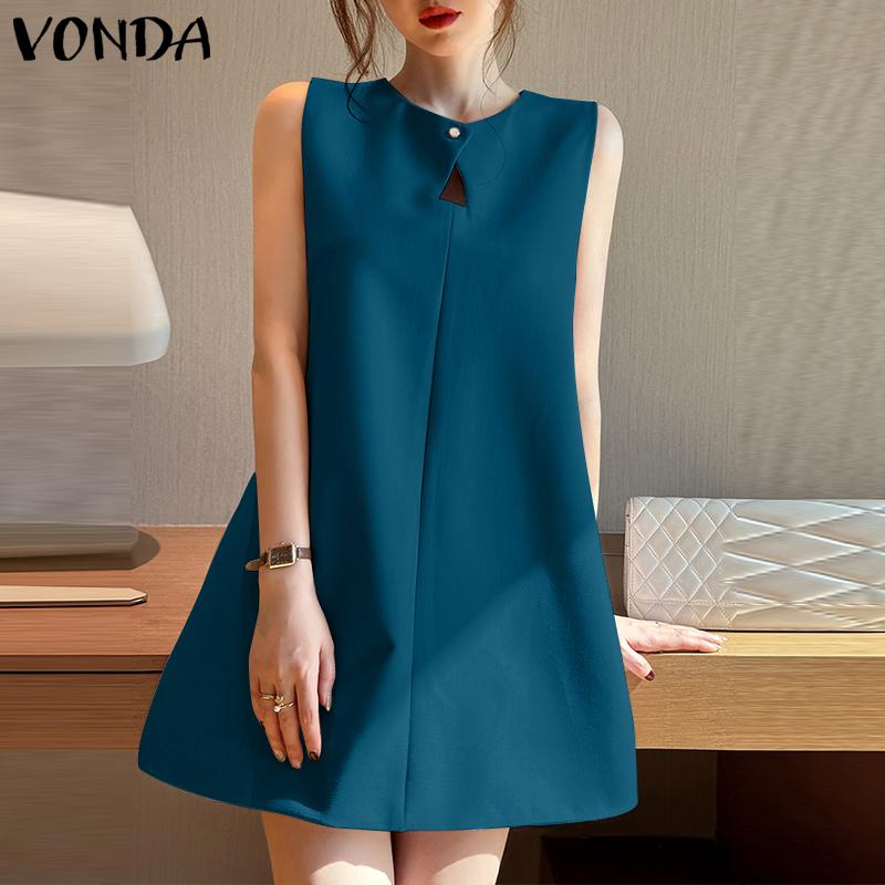 

Летнее женское короткое платье без рукавов VONDA S розовый