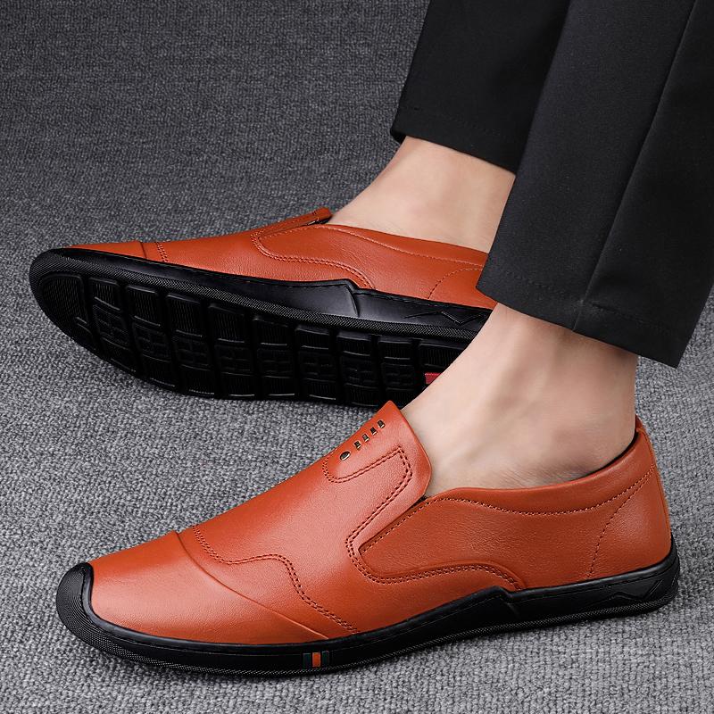 Men's Genuine Leather Handmade Shoes Moccasin Men's Comfortable Soft Sole Loafers Men's High Quality Slip-On Casual Shoes Homme