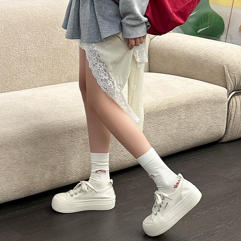 Ice silk mesh canvas shoes women's summer new platform white shoes women's ugly cute big head doll shoes women