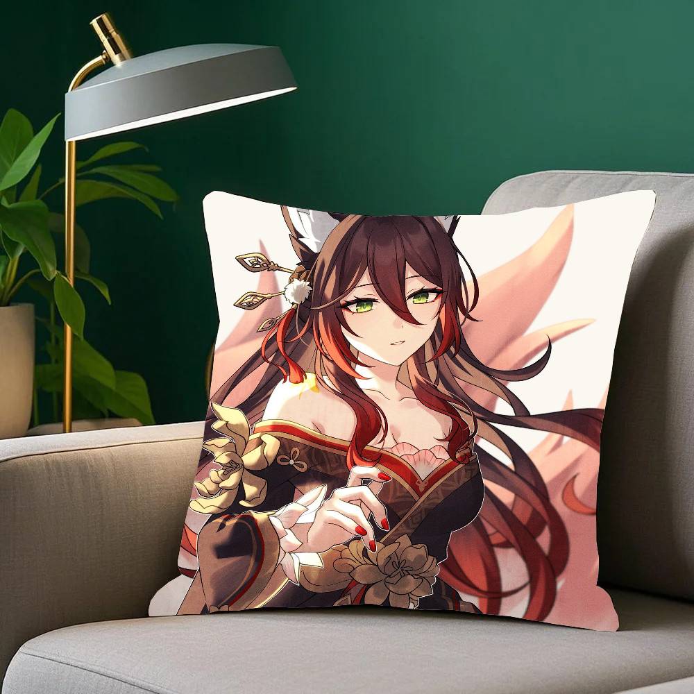 Анимированная Фуга из Honkai Star Rail Наволочка Чехол для подушки для дивана Комната Домашнее украшение 12x12Inch