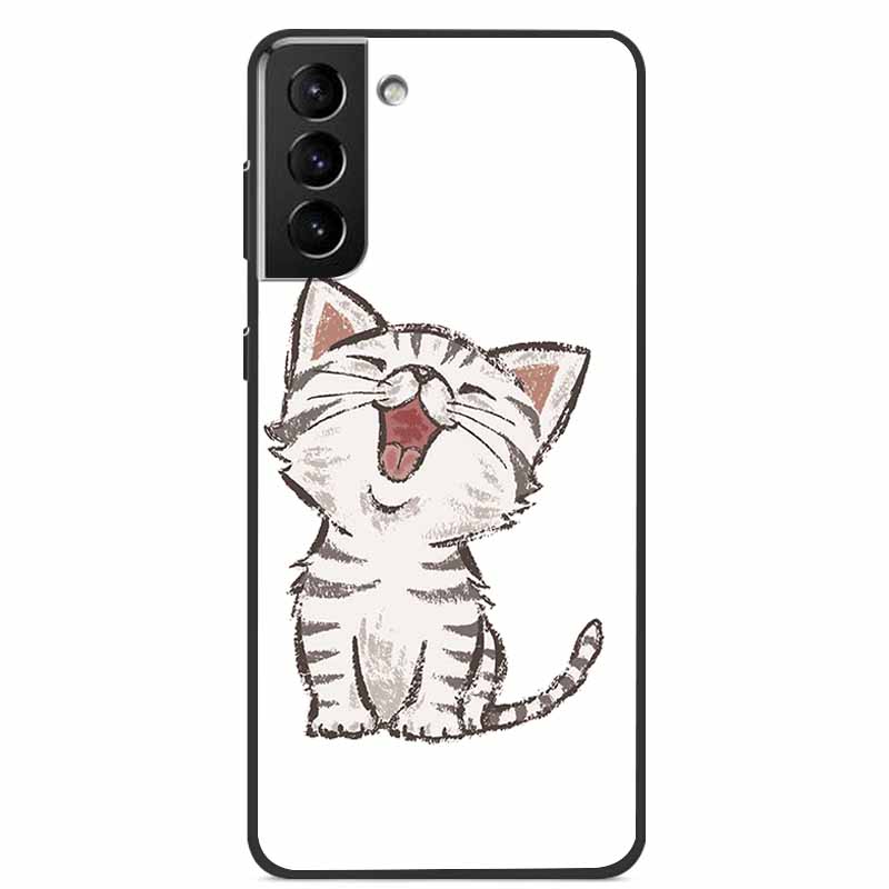 For Samsung S22 Case Wolf Lion Cat Black Silicone Soft Back Cover Case For Samsung Galaxy S21 FE S22 Ultra Phone Case S 22 Funda