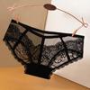 Letní tenké bezešvé kalhotky s nízkým pasem síťované černé krajkové spodní prádlo pro ženy s výřezy sexy dámské kalhotky