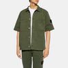 Stone Island FW24 Pima Cotton Minimalist Casual Button Badge Twill Short Sleeve Shirt Men shirts Moss-Green 811512410-V0059