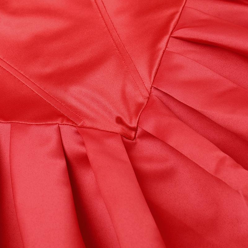 Spring and Summer Sexy Slim Fit Strapless Satin Dress