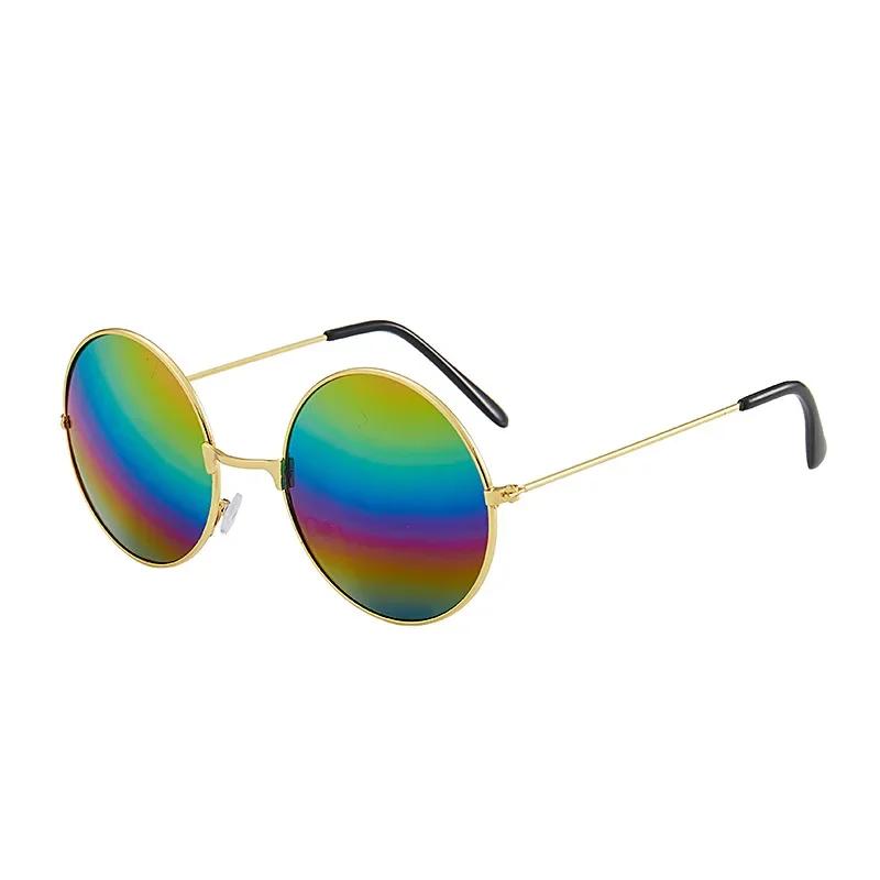 Retro Round Sunglasses Women Men Round Frame Sun Glasses Popular Fishing Leisure Black Driving Eyewear Sunshade Pography
