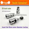 8mm Air Pipe Pneumatic C-Type Quick Connector with Long Tail, 4-Point External, 2-Point Internal Thread, Male & Female Heads