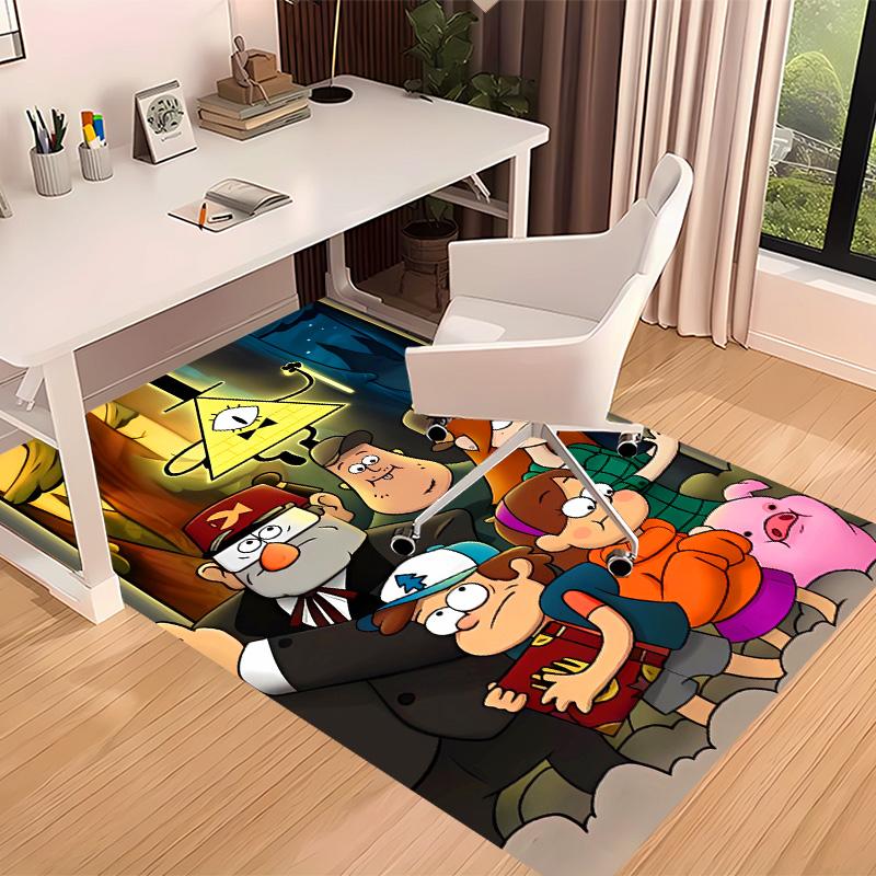 Gravity Falls Printed Absorbent Washable Carpet, Non-Slip Bathroom Mats, Kitchen Rugs, Yoga Mat,Living Room Entrance, Camping Picnic Rugs