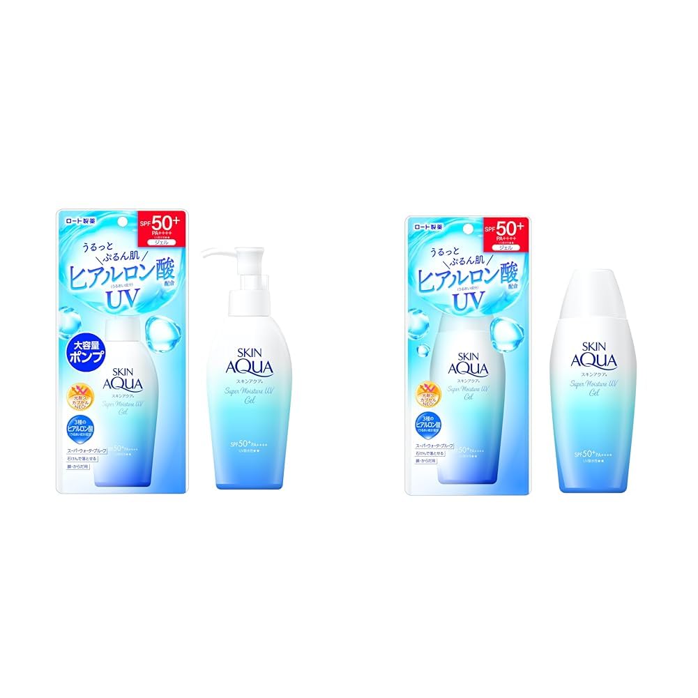 Skin Aqua Set Purchase 50+ Super Moisture Gel Pump 140g + UV Sunscreen 110g (Hyaluronic Acid Infused Smooth Adhesive SPF50+ PA++++)