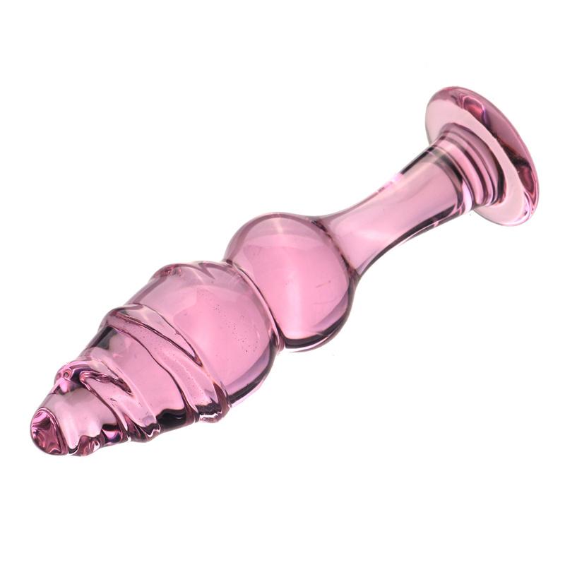 VaHppy Glass Pull Beads Anal Toys Fine Thread 3.5cm140g Black/Pink/Transparent with Base Sex Toys Anal Plug Masturbators SM BDSM
