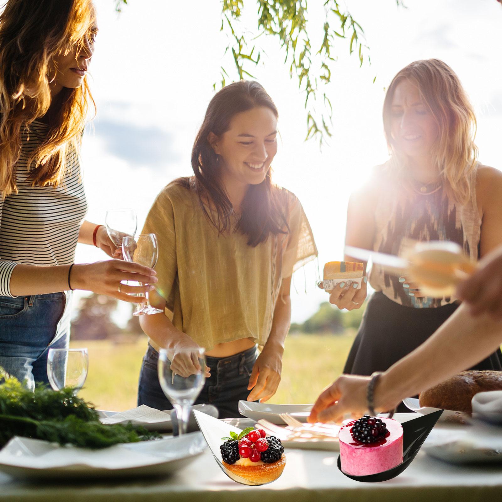 

400 шт. 4-дюймовые мини-тарелки и вилки для закусок в форме капли
