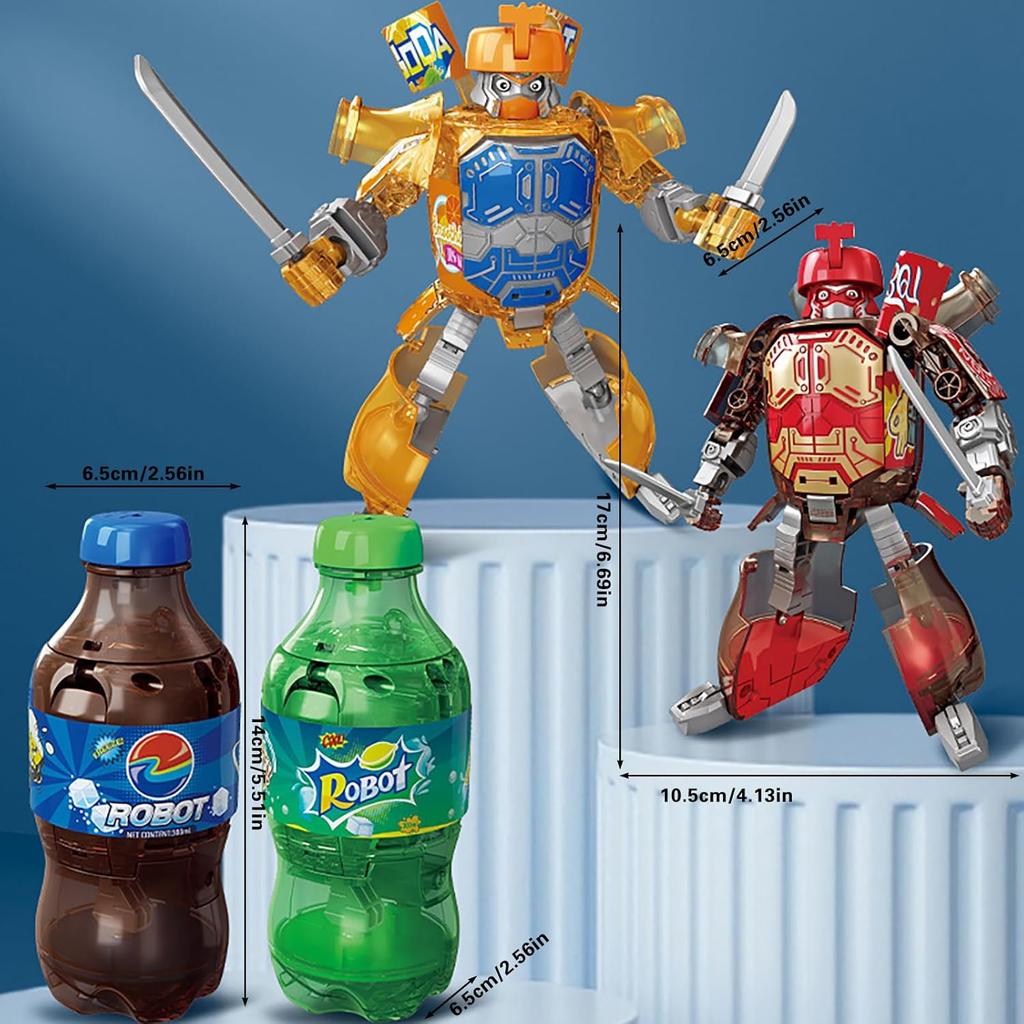 Transforming Robot Toys Beverage Bottles Deformation Robot Toys for Kids Gift Birthday Christmas Choice for Boyfriend