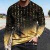 Funny Print Pullover Europe America Fashion Comfortable Men's Long Sleeve T-shirt Outdoor Oversized Tees Top