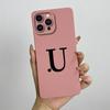 For iPhone 13 Pro Max Case iPhone 13 Pro Cover Cute Couple Initial Letters Square Skin Phone Case Matte Shockproof Back Cover