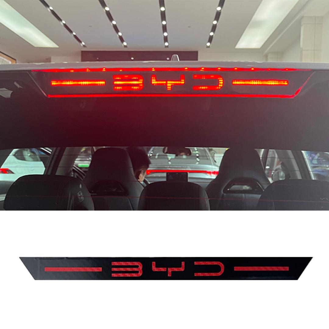 

Для BYD Atto 3 Yuan Plus 2022 2023 высокопоставленные наклейки на стоп-сигналы с логотипом автомобиля, текстура из углеродного волокна, автомобильные запчасти