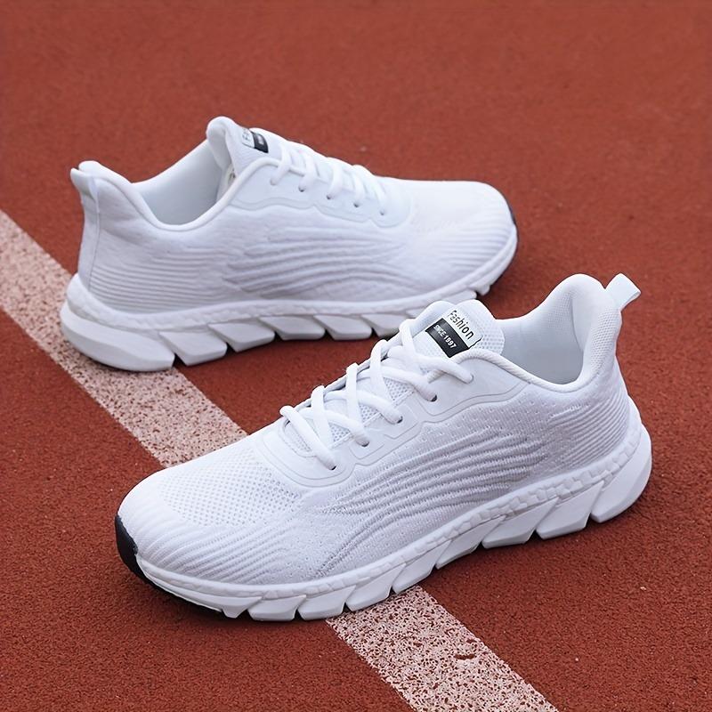 2025 Spring New Flyknit Breathable Running Shoes Sports Women Casual Shoes Soft Bottom Couple Models Men and Women Small White Shoes