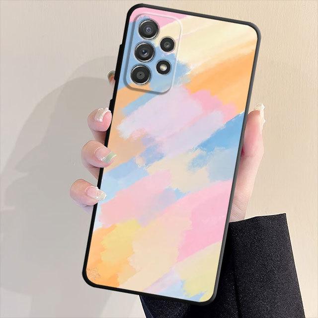 Custodia Nera Opaca Morbida Per Samsung Galaxy A53 A22 A71 A31 A51 A52 A23 A33 A32 A21s A72 A13 A11 A91 A14 Cover Funda Pittura ad Olio
