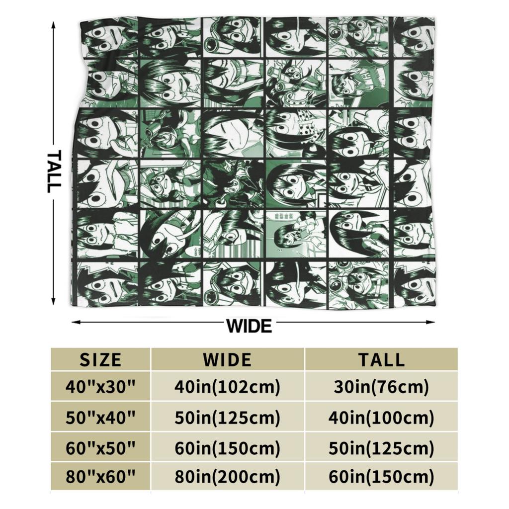 Tsuyu Blankets Boku No My Hero Academia Academy Flannel Throw Blanket Summer Air Conditioning Decoration Lightweight Bedsprea,