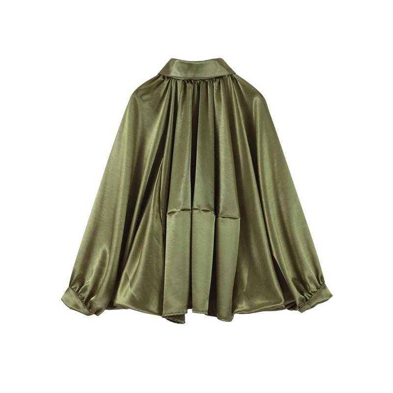 Satengstoff Damejakke Mote Plissert Pufferm Vendekrage Glidelås Løs Damejakker 2025 Vår Høst Gate Kontor Yttertøy