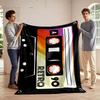 Retro Cassette Tape Graphic Design Blanket Flannel Blanket for Bedroom, Living Room, Sofa, and Nap Sofas.
