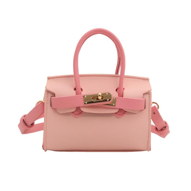Elegante Mini Borsa a Spalla Coreana per Bambini con Design Trendy Color Block per Bambini