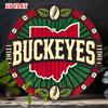 D Flat  VintageStyle Round Aluminum Sign Measuring  Inches Featuring a Team Spirit Design This Rustic Metal Tin Sign