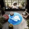 Water Ripple Cat,Round Area Rug,Carpet Rug for Living Room Bedroom Sofa Playroom Decor,Non-slip Floor Mat