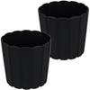 Plastic Flower Pot For Flowers And Herbs On The Balcony Or Terrace, Anthracite, 15 Cm, 2 Pcs.