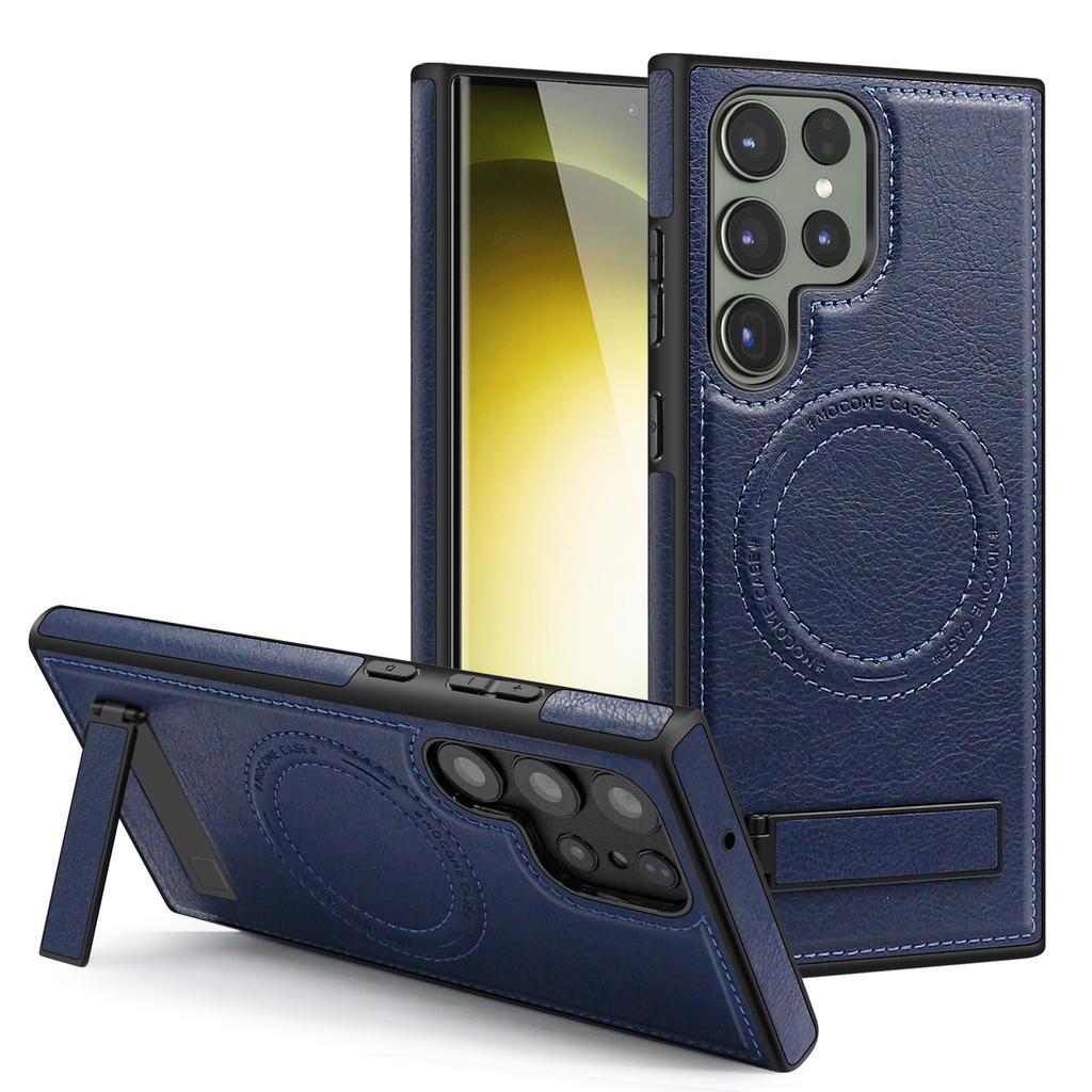Geschikt voor nieuwe S24FE kristallen schild magnetische zuignap houder telefoonhoesje all-inclusive PU leer S24 beschermhoesje onzichtbare houder