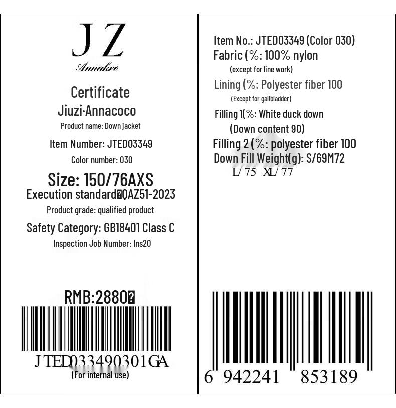 JUZI ANNACO Women's Lightweight Casual Workwear Down Shirt Jacket